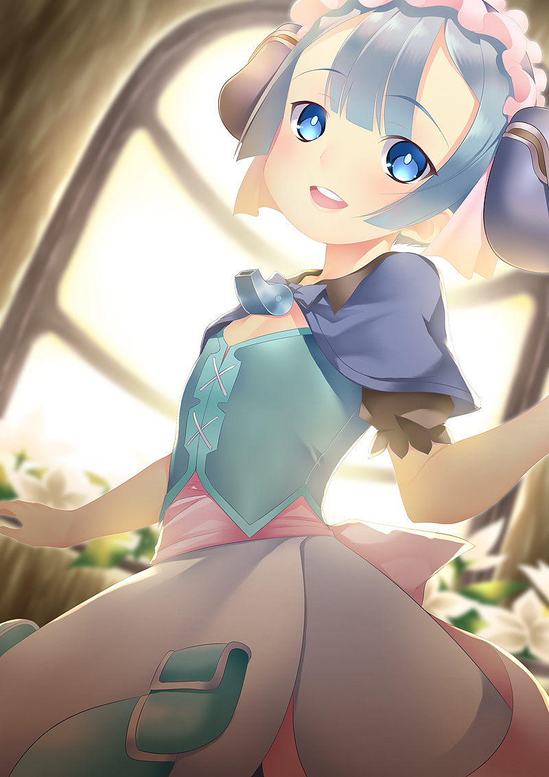 10s, 1boy, blue_eyes, blue_hair, crossdressing, crossdressing_(mtf), made_in_abyss, maid, maid_headdress, male_focus, male_maid, maruruk, solo, trap, un4lord, whistle