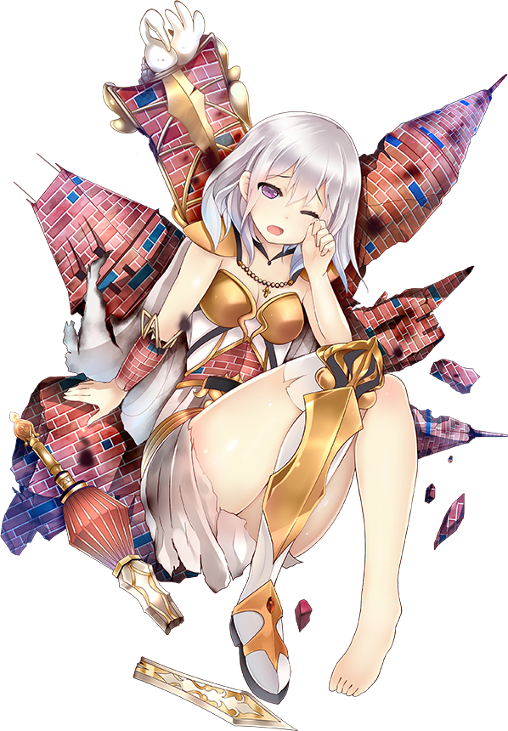 1girl, ;o, armor, barefoot, boots, breastplate, breasts, cleavage