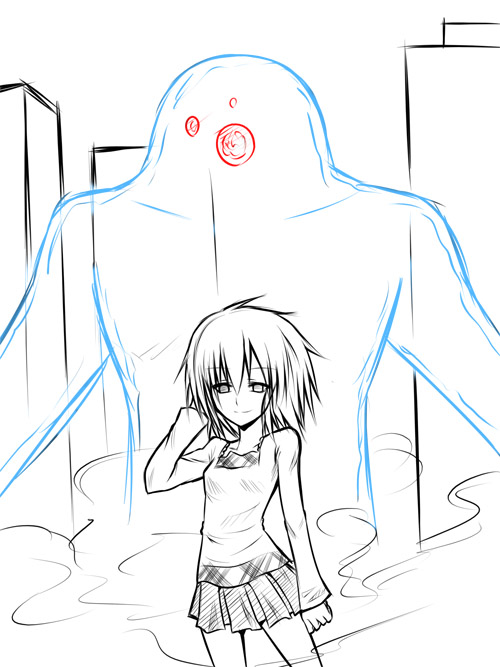 00s, 1girl, celestial_(haruhi), celestial_(suzumiya_haruhi), empty_eyes, fog, monochrome, non-web_source