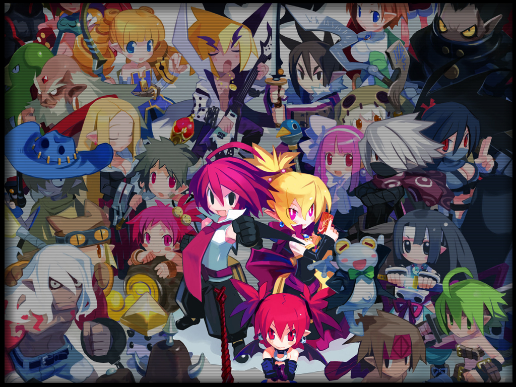 00s, 6+boys, 6+girls, adell_(disgaea), akutare_(disgaea), archer_(disgaea), axel_(disgaea), bandages