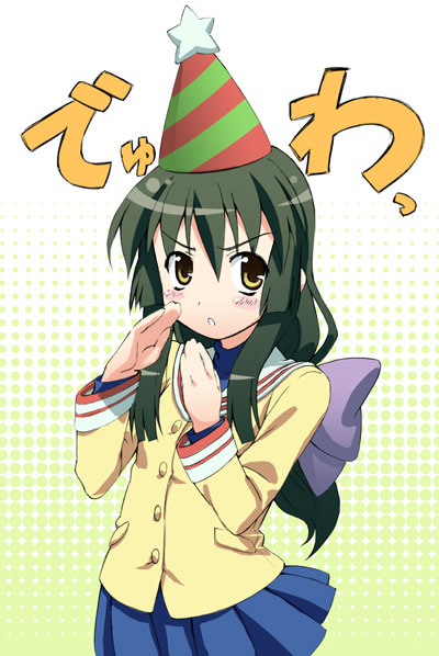 00s, blush, clannad, green_hair, hat, ibuki_fuuko, long_hair, nagamori