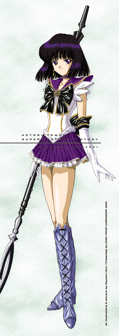 1990s_(style), 1girl, bishoujo_senshi_sailor_moon, black_bow, black_hair, blue_boots, bob_cut, boots