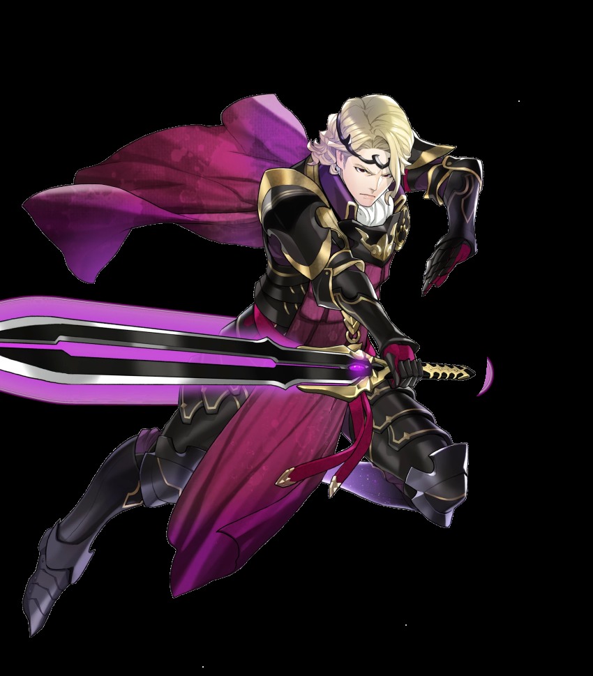1boy, armor, attack, belt, black_armor, blonde_hair, cape, circlet