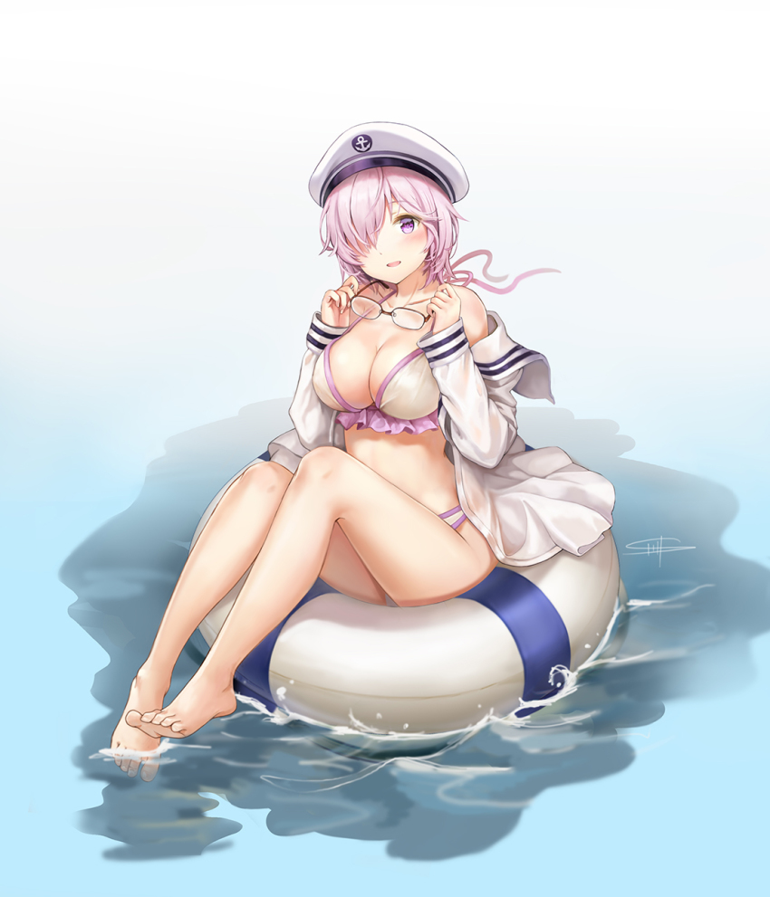 1girl, alternate_costume, bad_id, bad_pixiv_id, barefoot, bikini, breasts, fate/grand_order