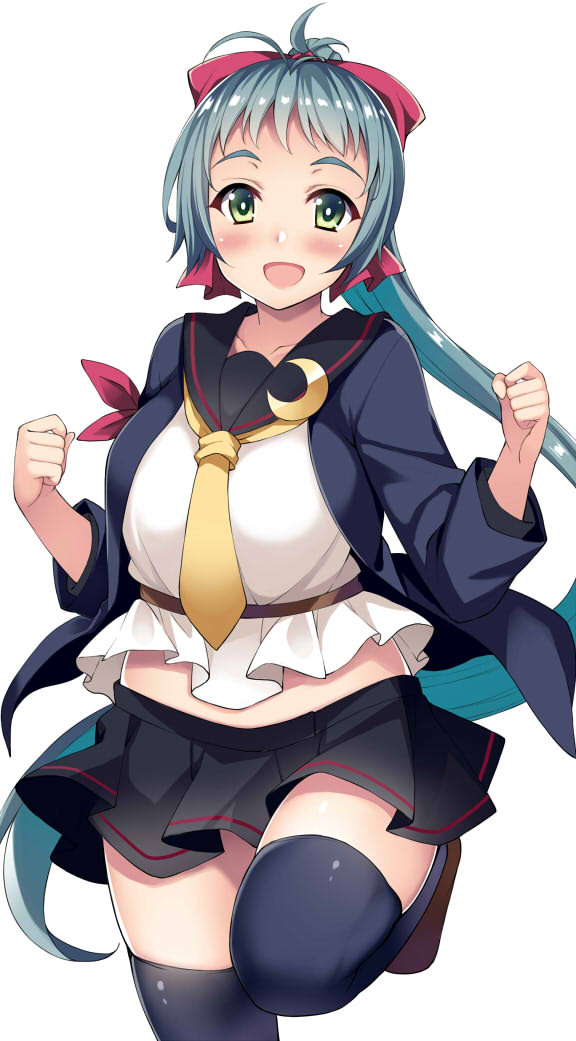 1girl, black_jacket, black_sailor_collar, black_serafuku, black_skirt, black_thighhighs, blush, bow