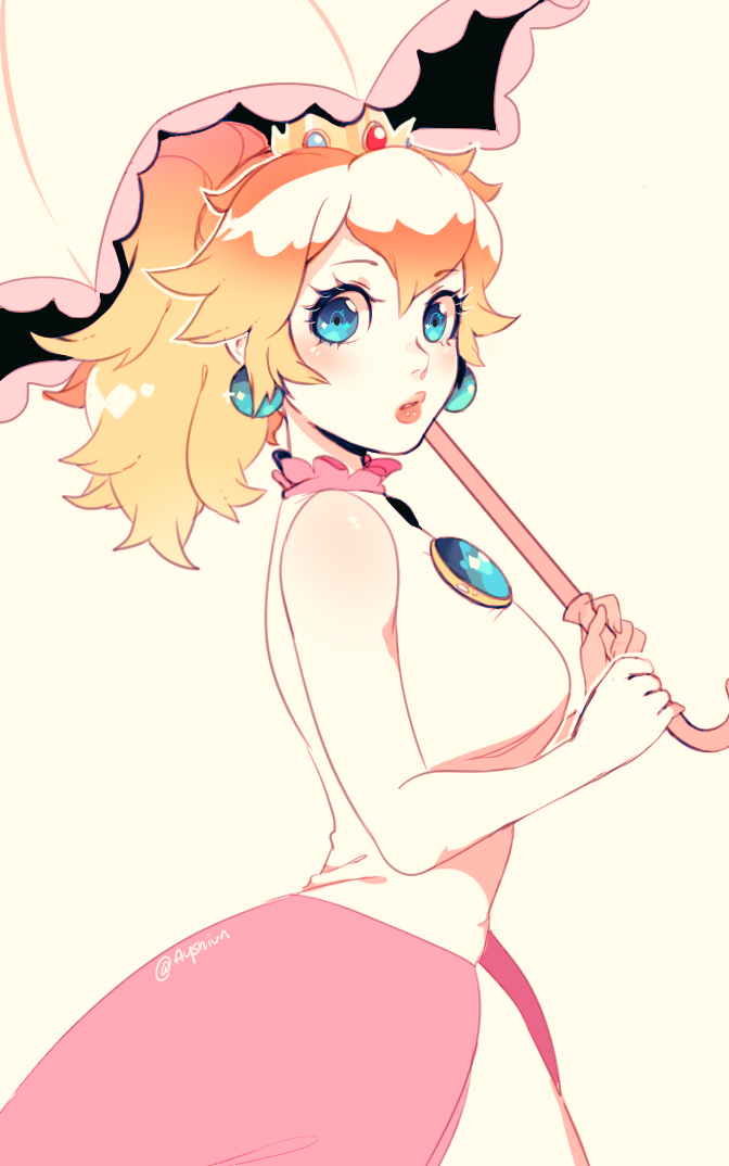 1girl, ayshiun, bare_arms, bare_shoulders, blonde_hair, blue_eyes, blush, breasts