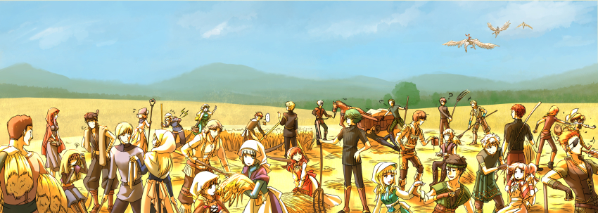 6+boys, 6+girls, abs, absurdres, alm_(fire_emblem), alternate_costume, atlas_(fire_emblem), bandana