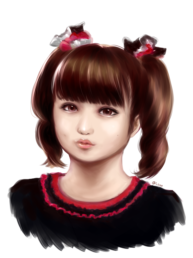 babymetal, bow, brown_hair, character_request, long_hair, lsize, realistic, ribbon