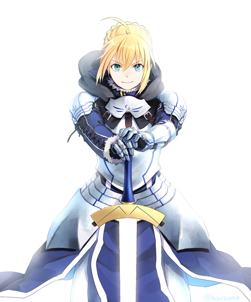 1girl, aqua_eyes, armor, armored_dress, arthur_pendragon_(fate), arthur_pendragon_(fate)_(cosplay), artoria_pendragon_(fate), blonde_hair