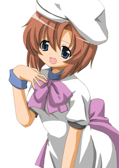00s, blue_eyes, brown_hair, dress, hat, higurashi_no_naku_koro_ni, natsukawa_hikari, ryuuguu_rena