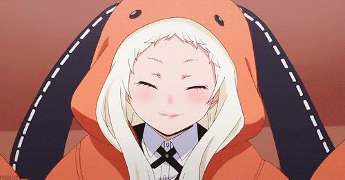 1girl, animated, animated_gif, blonde_hair, female_focus, kakegurui, lowres, solo, yomozuki_runa