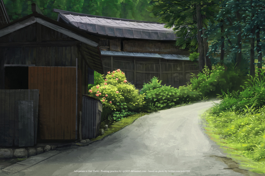 bad_id, bad_pixiv_id, bush, commentary, day, flower, forest, grass