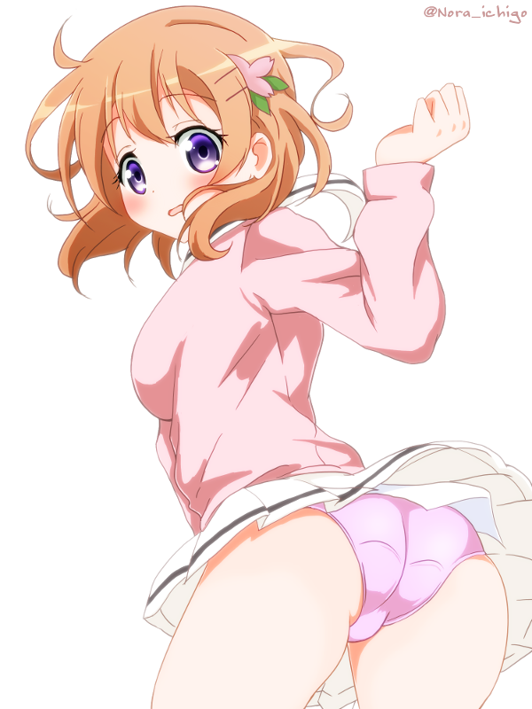 1girl, artist_name, blush, brown_hair, cameltoe, cowboy_shot, female_focus, floating_hair