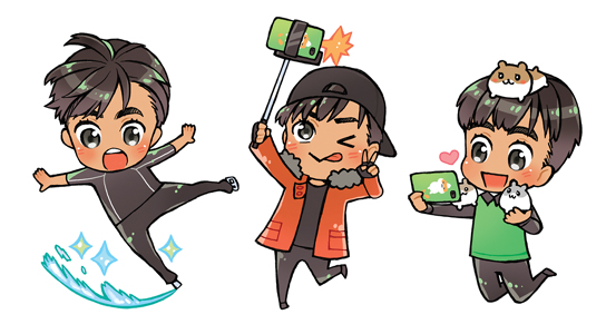 1boy, :d, :o, ;>, animal, animal_on_head, backwards_hat, bad_id