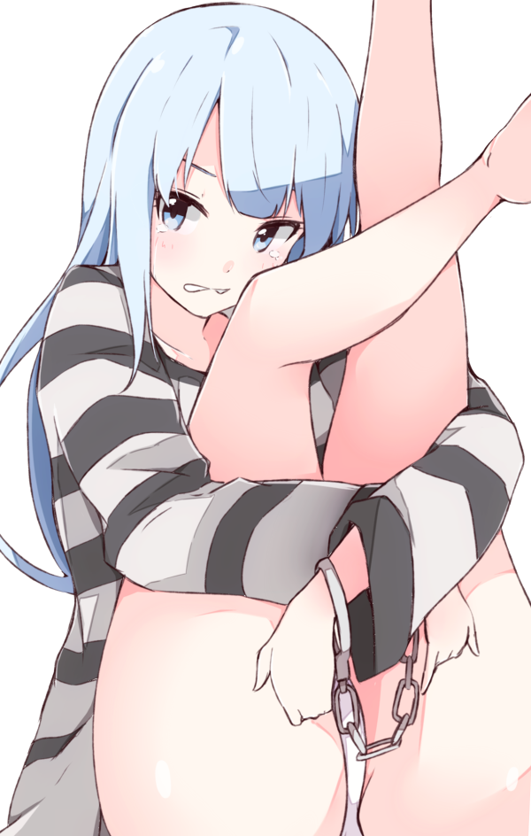 1girl, blue_eyes, cuffs, enelis, female_focus, idolmaster, idolmaster_million_live!, idolmaster_million_live!_theater_days