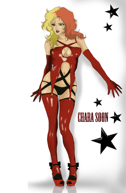 chara_soon, elbow_gloves, gloves, gundam, gundam_zz, high_heels, lingerie, lipstick