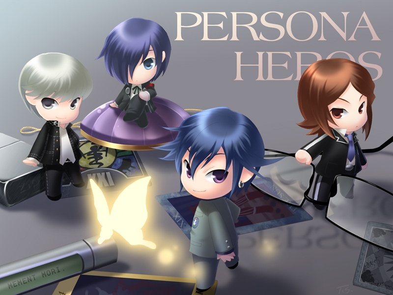 4boys, atlus, bad_id, bad_pixiv_id, bug, butterfly, card, chibi