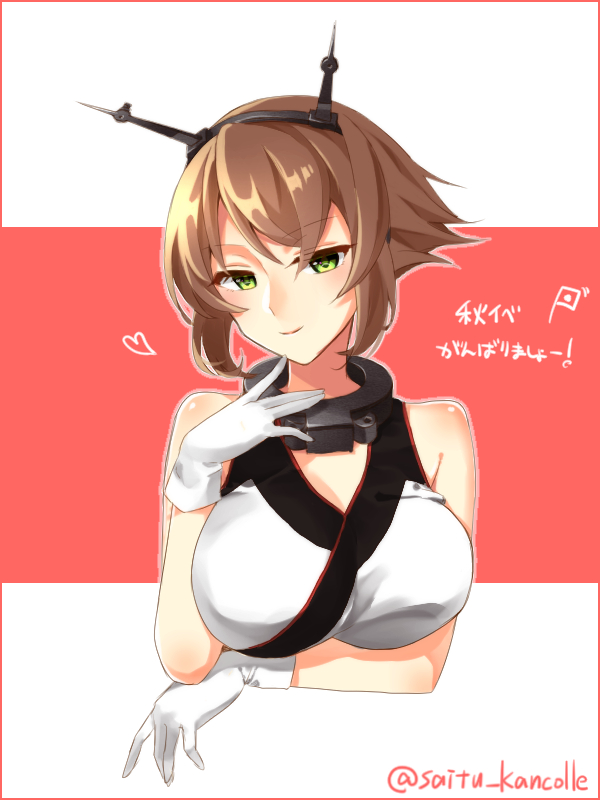 1girl, bad_id, bad_pixiv_id, breasts, brown_hair, cleavage, collarbone, female_focus