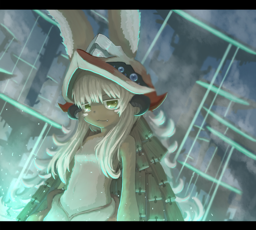 1girl, :3, animal_ears, blush_stickers, closed_mouth, dang, ears_through_headwear, female_focus