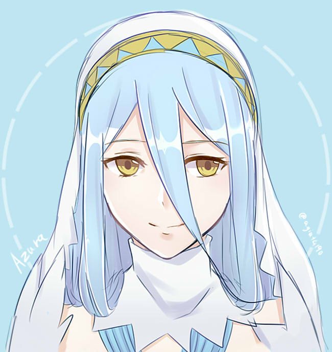 1girl, azura_(fire_emblem), blue_hair, dress, female_focus, fingerless_gloves, fire_emblem, fire_emblem_fates