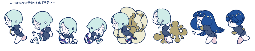 absurdres, alternate_hair_length, alternate_hairstyle, amputee, androgynous, aqua_eyes, aqua_hair, bad_id