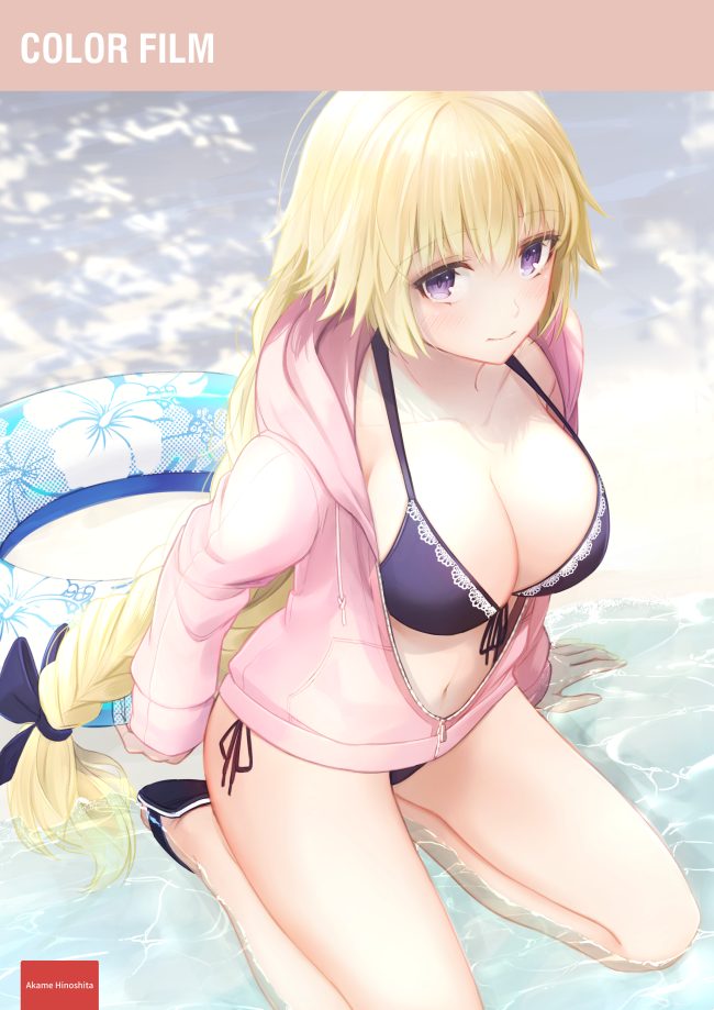 1girl, alternate_costume, artist_name, bare_legs, beach, bikini, bikini_under_clothes, black_bow