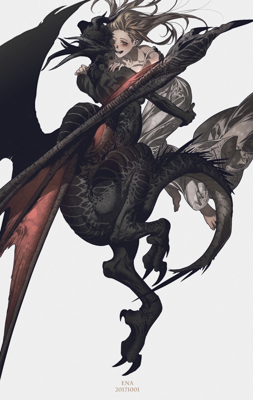 2girls, absurdres, artist_name, backboob, barefoot, black_hair, black_skin, blonde_hair