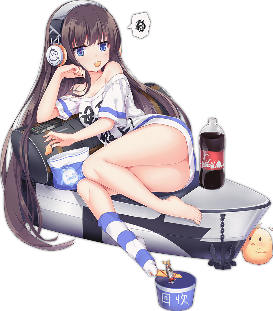1girl, aircraft, airplane, alternate_costume, ass, azur_lane, baby_animal, barefoot