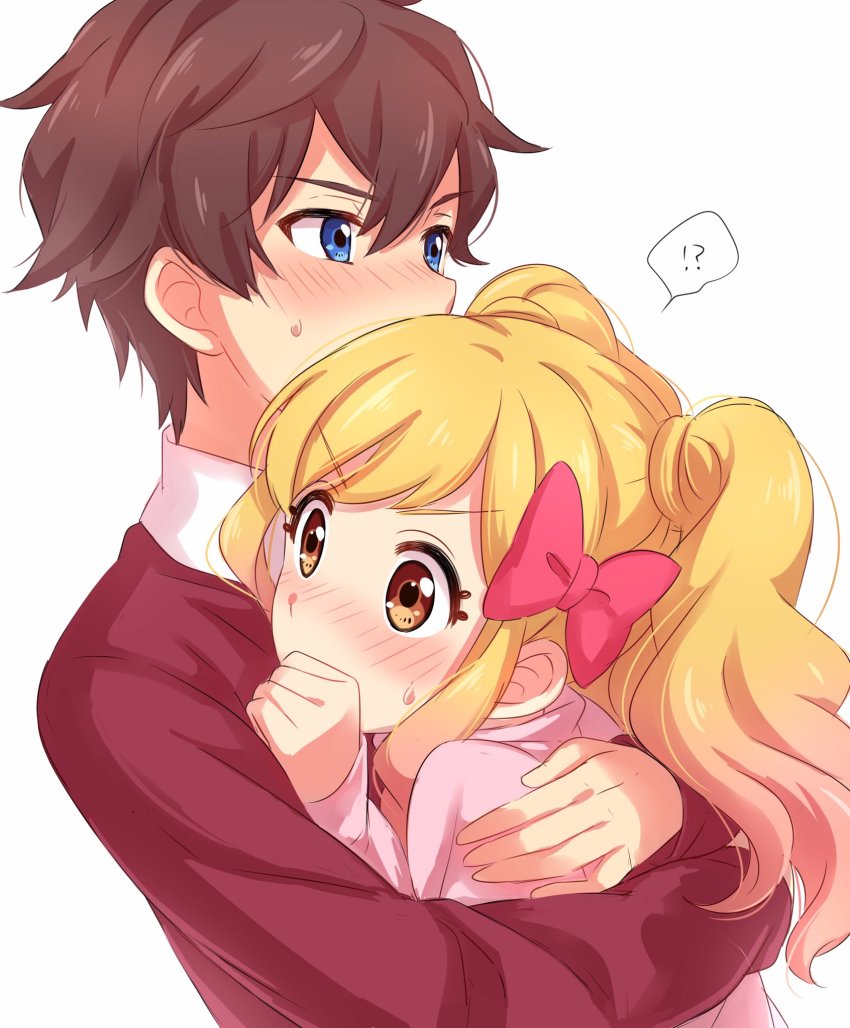 !?, 10s, 1boy, 1girl, aikatsu!, aikatsu!_(series), aikatsu_stars!, blonde_hair