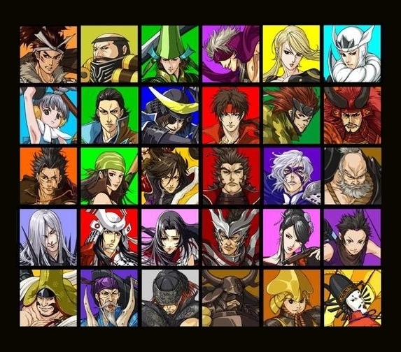 5girls, 6+boys, akechi_mitsuhide_(sengoku_basara), azai_nagamasa_(sengoku_basara), chosokabe_motochika_(sengoku_basara), date_masamune_(sengoku_basara), fuuma_kotarou_(sengoku_basara), honda_tadakatsu_(sengoku_basara), honganji_kennyo, houjou_ujimasa_(sengoku_basara), imagawa_yoshimoto_(sengoku_basara), itsuki_(sengoku_basara), kasuga_(sengoku_basara), katakura_kojuurou_(sengoku_basara), maeda_keiji_(sengoku_basara), maeda_toshiie_(sengoku_basara), matsu_(sengoku_basara), miyamoto_musashi_(sengoku_basara), mori_ranmaru_(sengoku_basara), mouri_motonari_(sengoku_basara), multiple_boys, multiple_girls, nouhime_(sengoku_basara), oda_nobunaga_(sengoku_basara), oichi_(sengoku_basara), sanada_yukimura_(sengoku_basara), sarutobi_sasuke_(sengoku_basara), sengoku_basara, shimazu_yoshihiro_(sengoku_basara), takeda_shingen_(sengoku_basara), takenaka_hanbee_(sengoku_basara), tokugawa_ieyasu_(sengoku_basara), toyotomi_hideyoshi_(sengoku_basara), uesugi_kenshin_(sengoku_basara), zabii_(sengoku_basara)