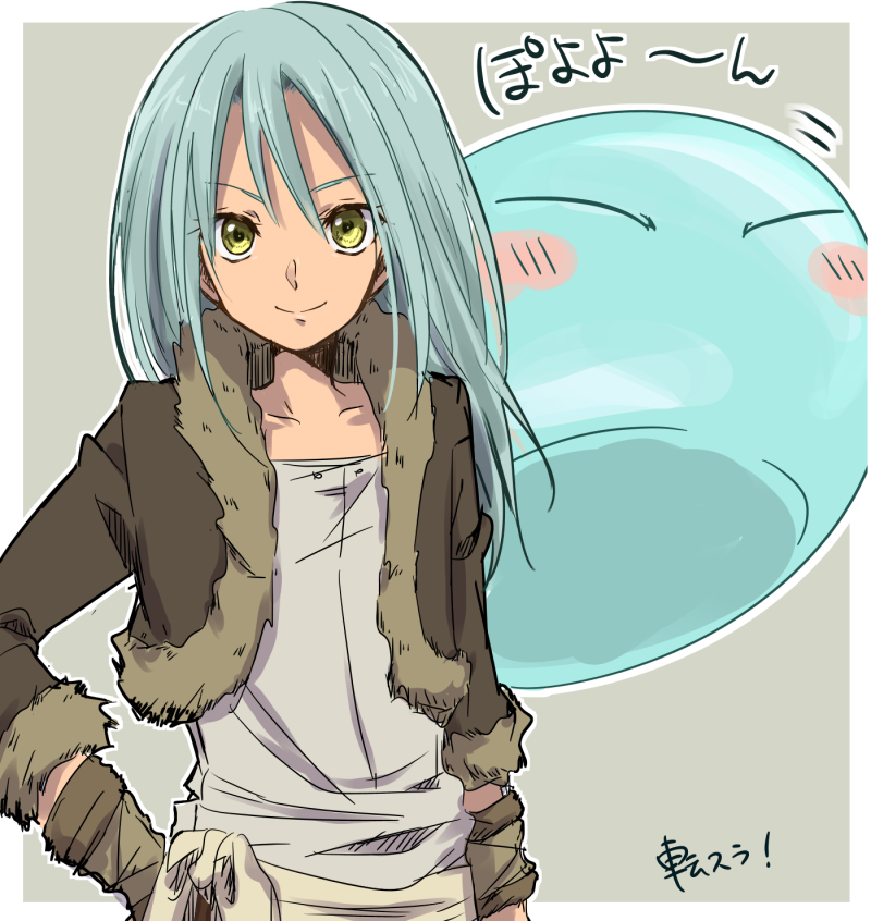 10s, 1other, bad_id, bad_pixiv_id, blue_hair, border, coat, long_hair
