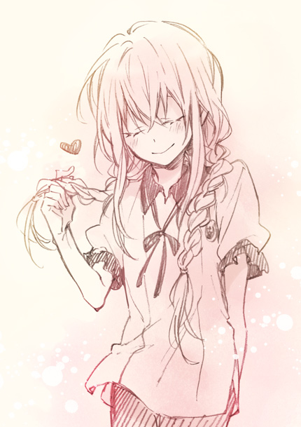 10s, 1boy, alternate_hairstyle, bad_id, bad_pixiv_id, blush, braid, closed_eyes