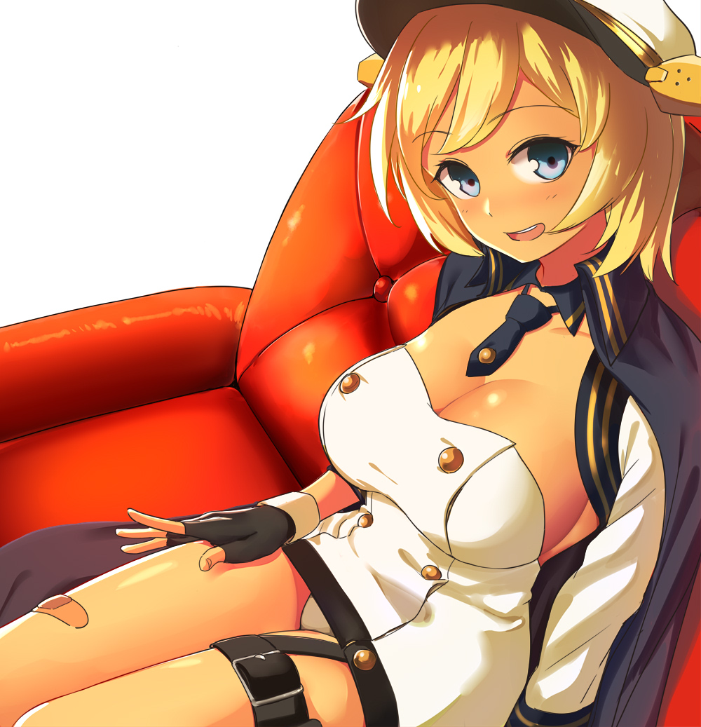 1girl, azur_lane, blonde_hair, blue_eyes, blush, breasts, california_(azur_lane), cleavage