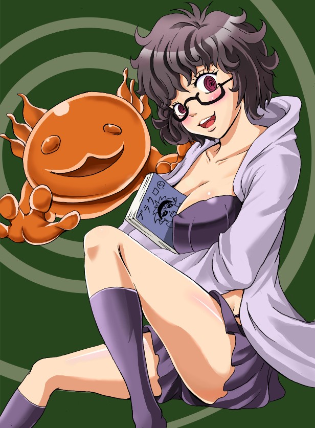 1girl, between_breasts, black_clover, black_hair, breasts, clothing_cutout, daybreak, female_focus