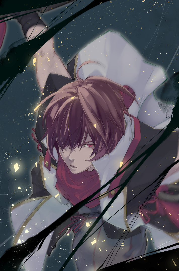 1boy, bad_id, bad_twitter_id, closed_mouth, colored_sclera, fate/grand_order, fate_(series), fuuma_kotarou_(fate)