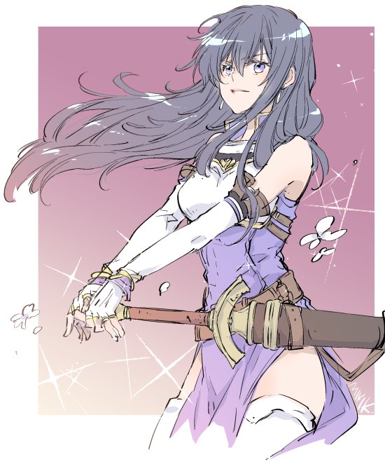 1boy, 1girl, armor, ayra_(fire_emblem), belt, black_hair, breastplate, breasts