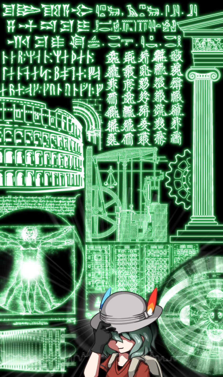 10s, 1girl, backpack, bad_id, bad_nicoseiga_id, bag, black_gloves, black_hair