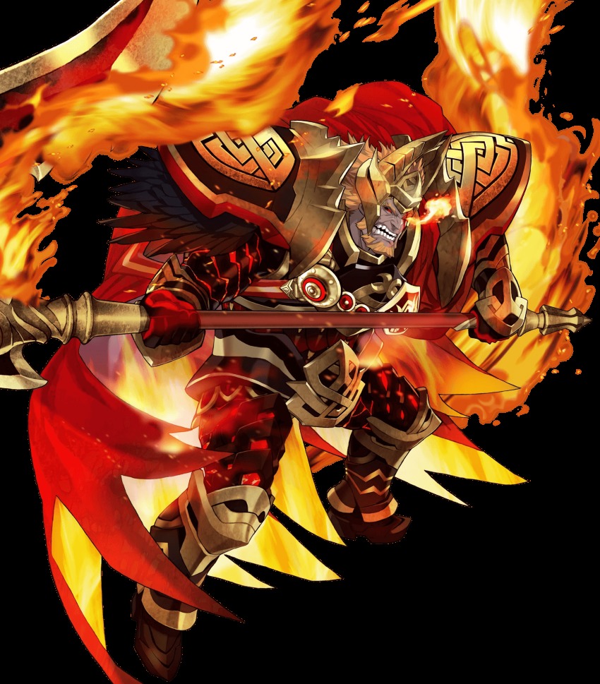 1boy, armor, fake_horns, fire_emblem, fire_emblem_heroes, full_body, gauntlets, glowing