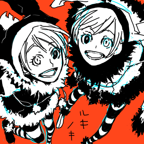 bad_id, bad_pixiv_id, dogs:_bullets_&amp;_carnage, hat, heterochromia, luki, noki, pantyhose, striped_clothes, striped_legwear, striped_pantyhose, thighhighs, yoichi_(pixiv_273474)