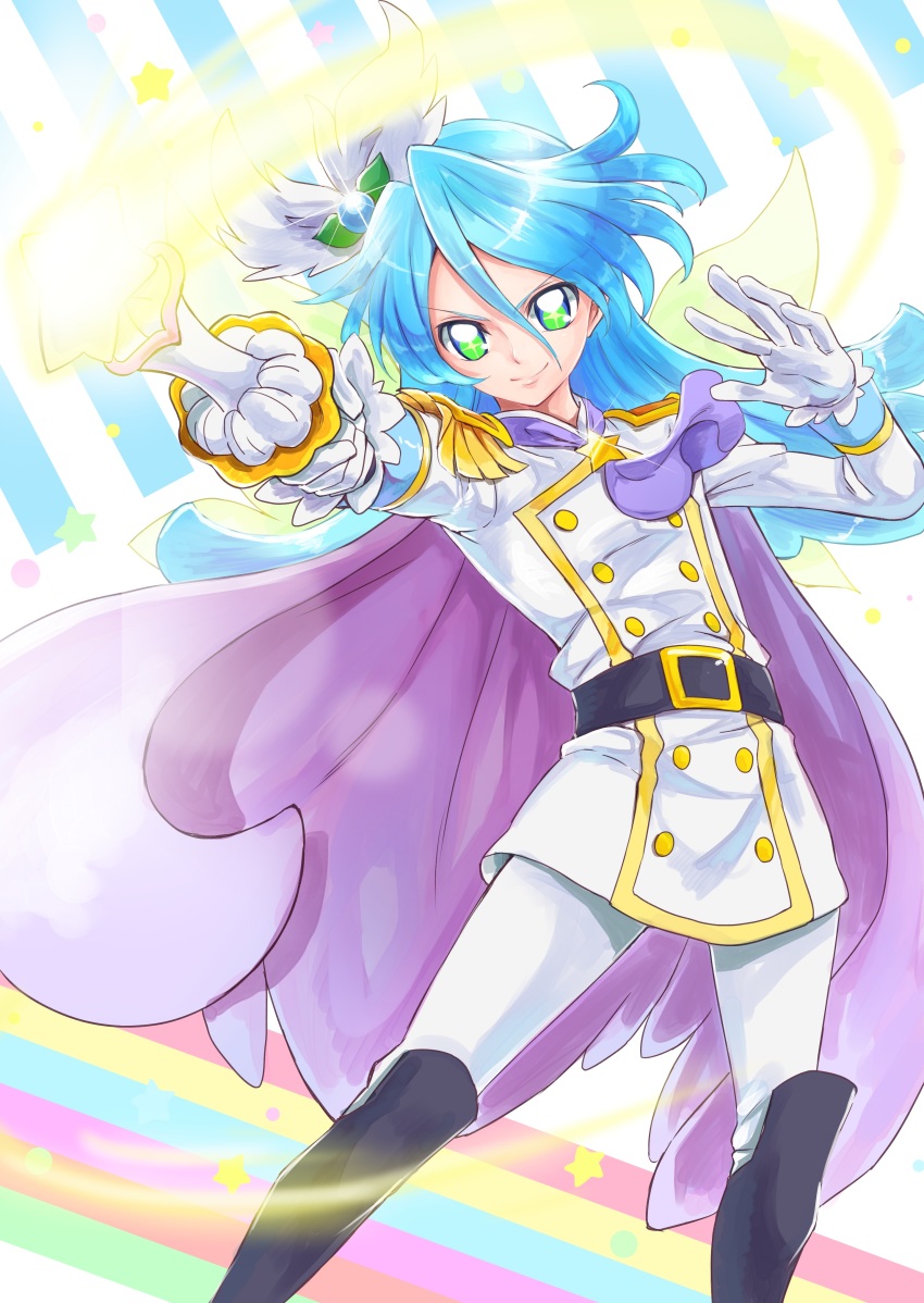 +_+, 10s, 1boy, absurdres, belt, bishounen, blue_hair, boots