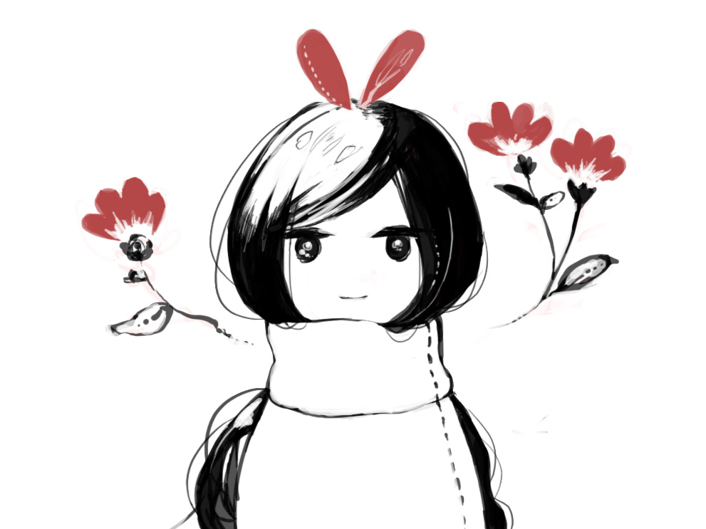 1girl, animal_ears, bad_id, bad_pixiv_id, bemani, black_eyes, black_hair, female_focus