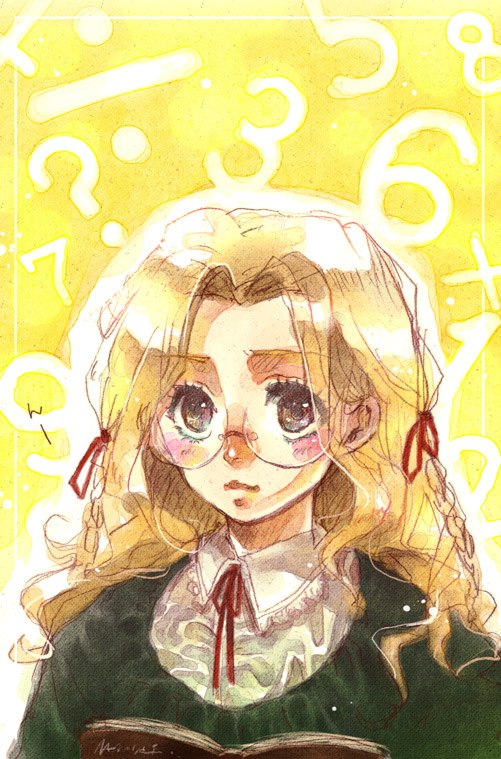 1girl, alternate_costume, alternate_eye_color, alternate_hairstyle, blonde_hair, blush, braid, brown_eyes