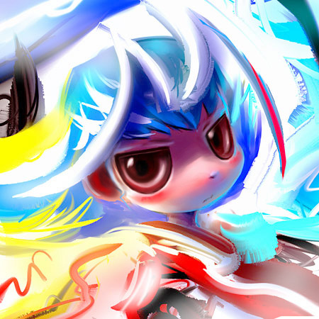 1girl, beeworks, blush, chitose_(osawari_tantei), chloe, female_focus, lowres, multicolored_hair