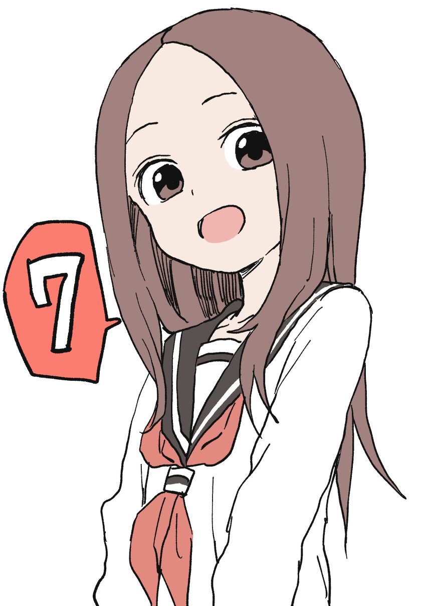10s, 1girl, :d, absurdres, black_sailor_collar, brown_eyes, brown_hair, female_focus