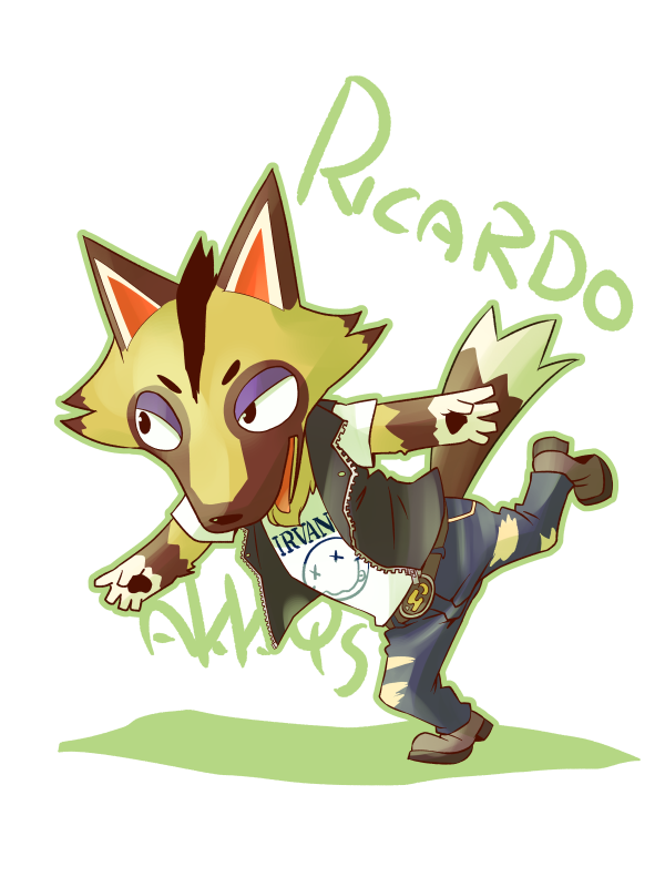 1boy, akk9s, animal_crossing, animal_ears, band_shirt, character_name, furry, furry_male