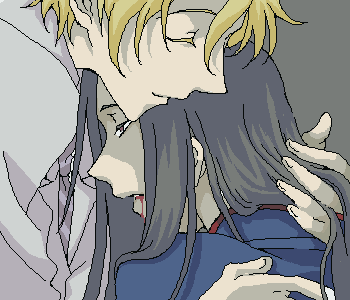 00s, 2boys, blonde_hair, blood, blood+, hug, karl_fei-ong, long_hair