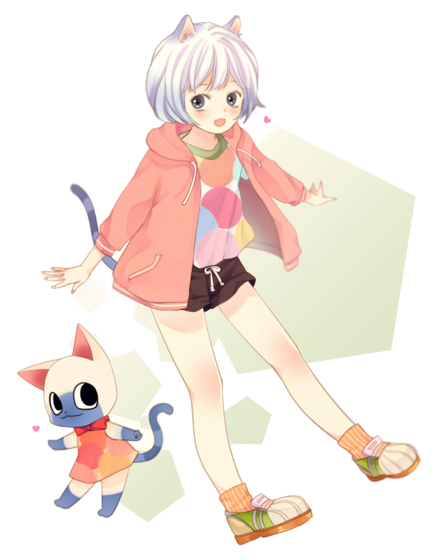 1girl, animal_crossing, animal_ears, bad_id, bad_pixiv_id, black_eyes, bow, bowtie