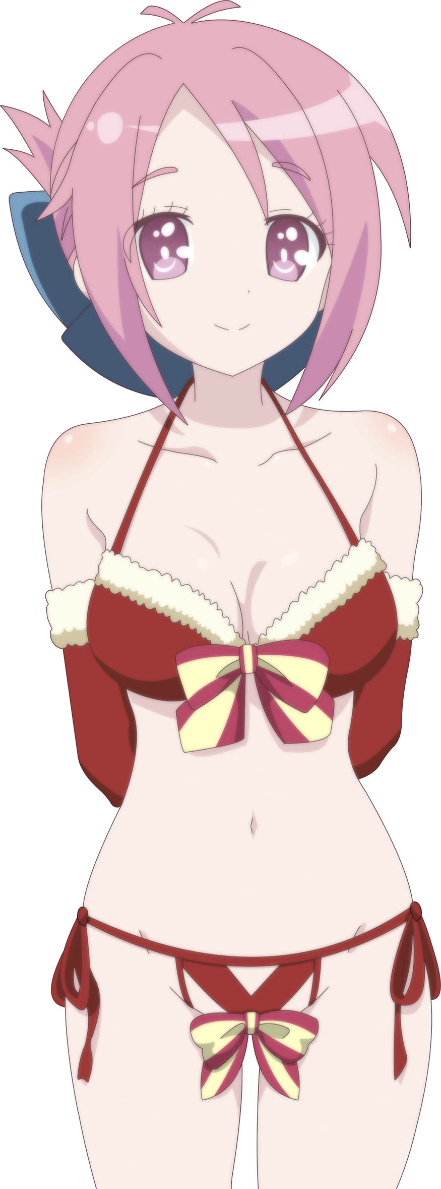 1girl, amatsuka_megumi_(gj-bu), bad_id, bad_pixiv_id, bikini, breasts, christmas, cleavage