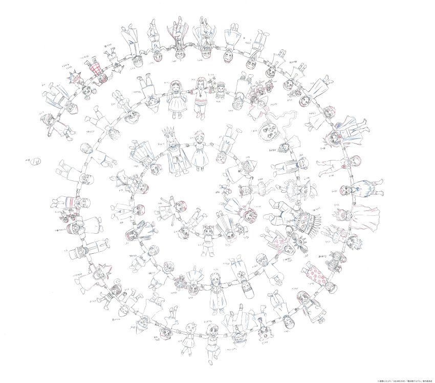 6+girls, absolutely_everyone, absurdres, bado, everyone, gail_(mahoujin_guru_guru), gipple, gochinko