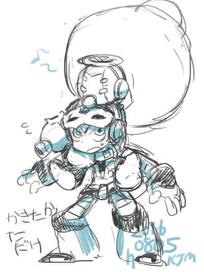 1boy, 1girl, android, arm_cannon, armor, beck_(mighty_no._9), cryosphere, hairband